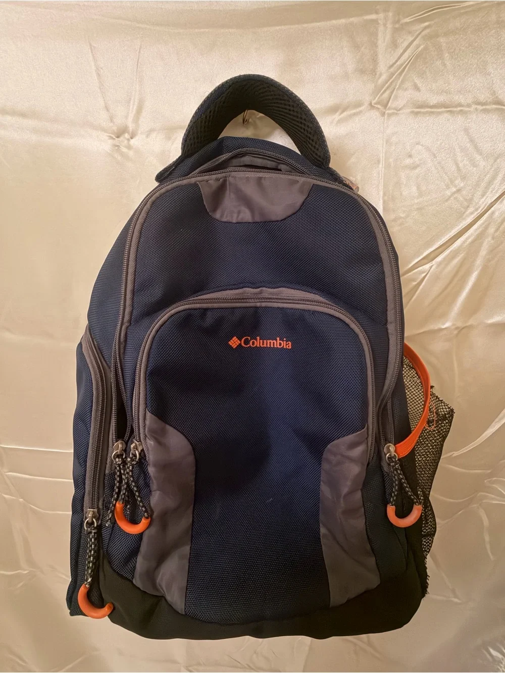 Columbia Men's Dark Blue Backpack with Orange Accents